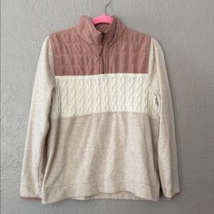 Maurices Heathered Knit Sweater with Pink Trim
